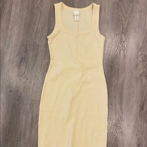 H&M light yellow ribbed dress